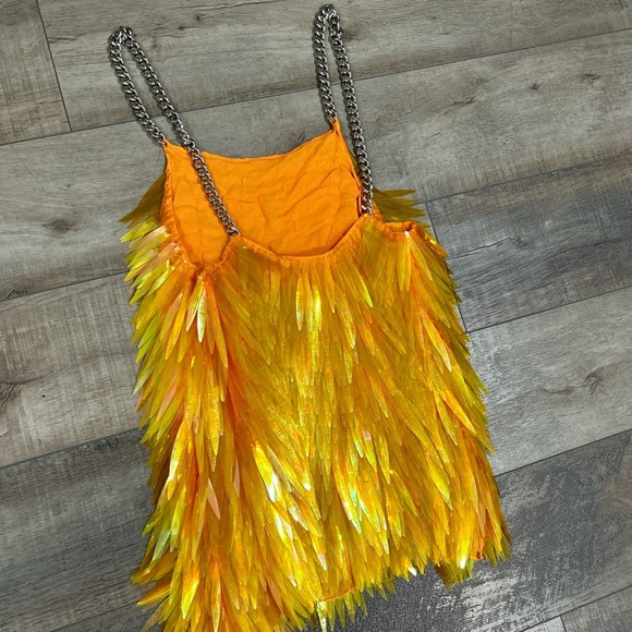 NWT Silvia Astore SS21 Annie’s Ibiza Colibri mini orange sequin dress - Picture 6 of 9